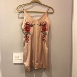 Silky Peachy-Pink Slip Dress